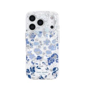 NIB Kate Spade Clear and Blue Floral Phone Case- iPhone 17 Pro